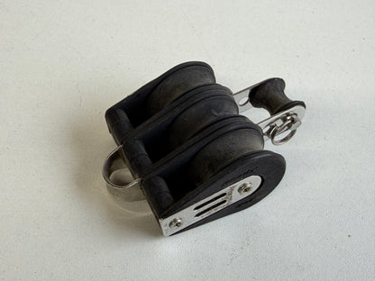 3 schijfs blok 30 mm max 8 mm lijn gelagerd met hondsvot
