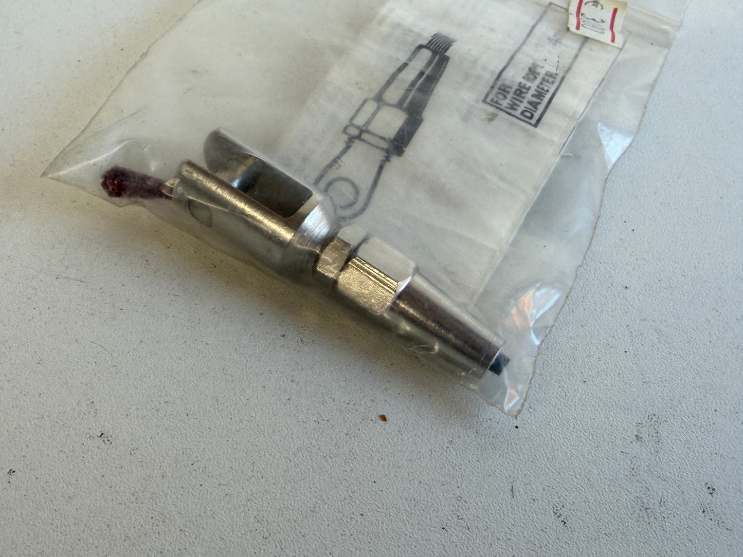 Rvs Doe het zelf terminal met gaffel voor kabel 4 mm