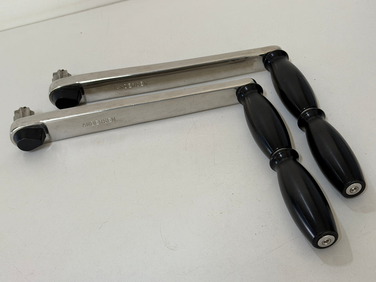 Set nieuwe Andersen lierhendels met dubbele grip/handvatten
