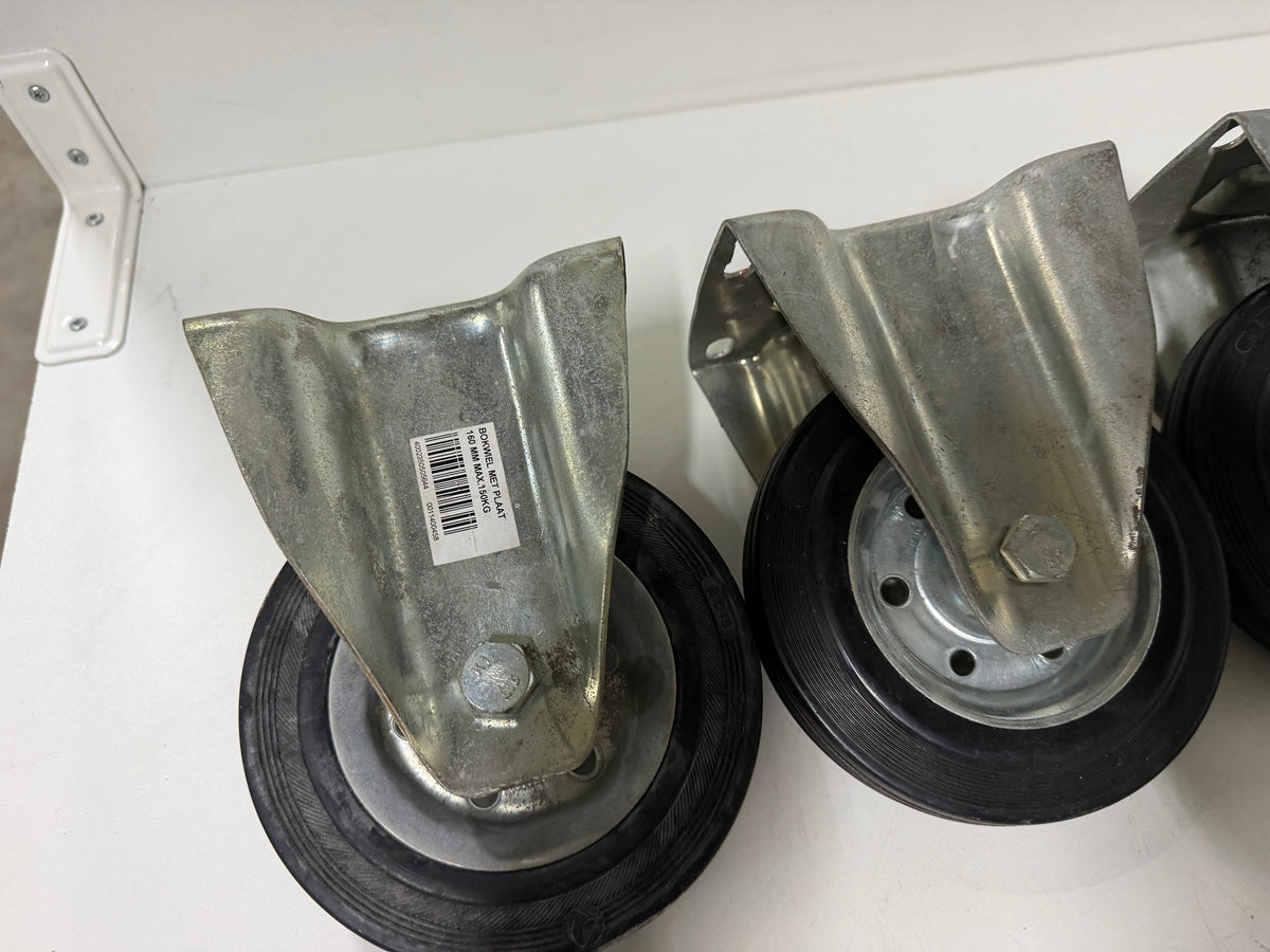 Bokwiel met plaat 160 mm