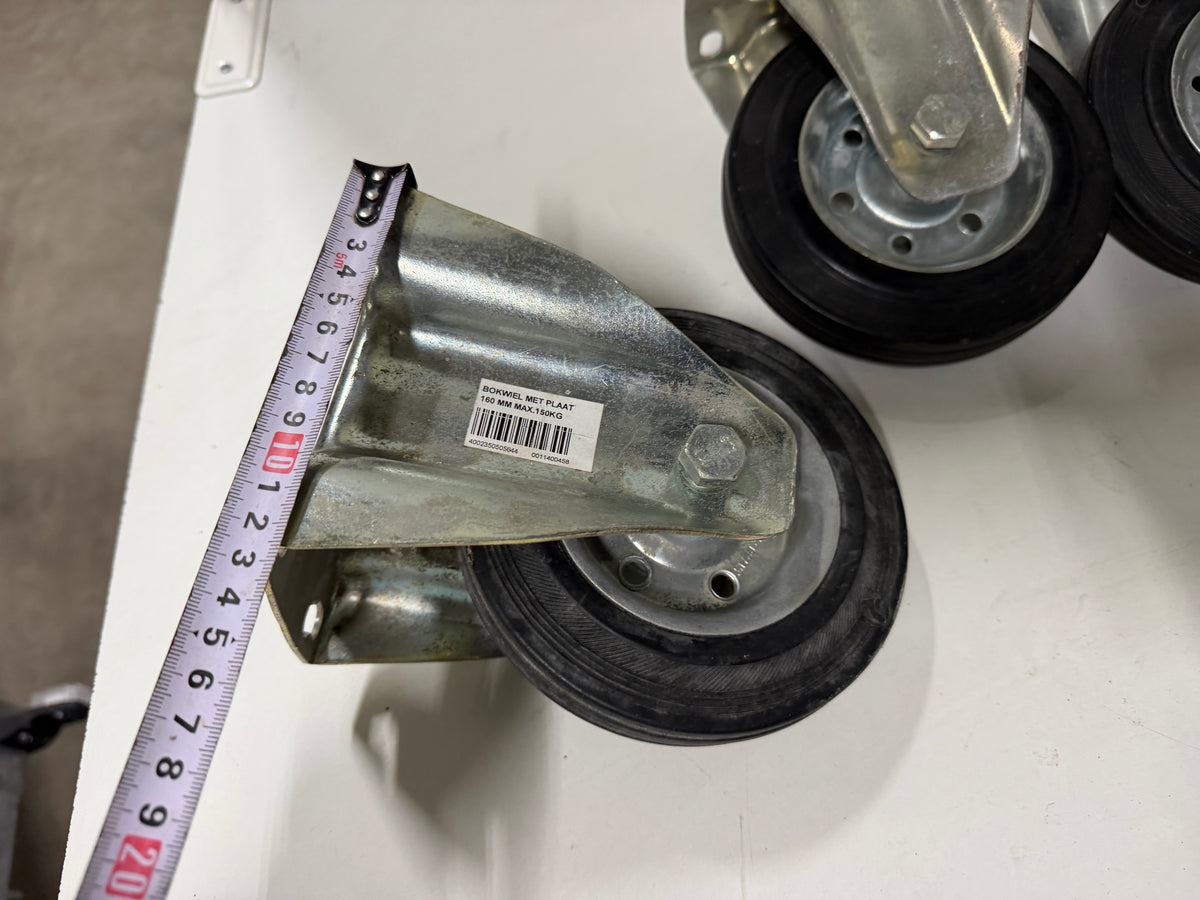 Bokwiel met plaat 160 mm