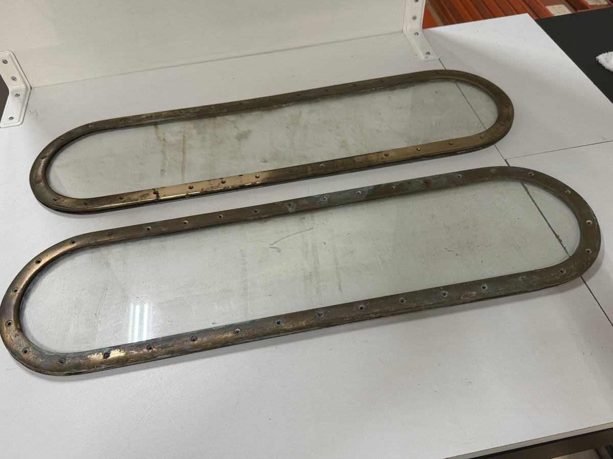 6 x bronzen / messing lichtrand / pratrijspoort met tegenringen