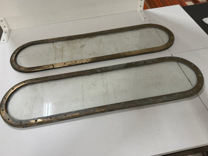 6 x bronzen / messing lichtrand / pratrijspoort met tegenringen