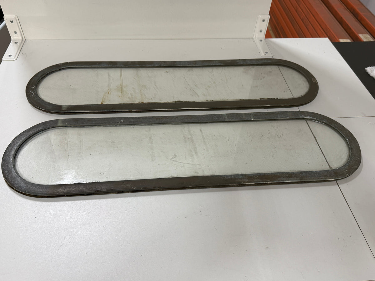6 x bronzen / messing lichtrand / pratrijspoort met tegenringen