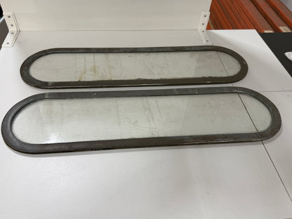 6 x bronzen / messing lichtrand / pratrijspoort met tegenringen