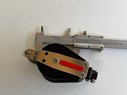 Ronstan 2 schijfs blok 57 mm 12 mm lijn gelagerd, hondsvot