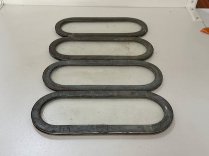 6 x bronzen / messing lichtrand / pratrijspoort met tegenringen