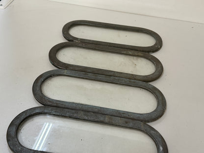 6 x bronzen / messing lichtrand / pratrijspoort met tegenringen