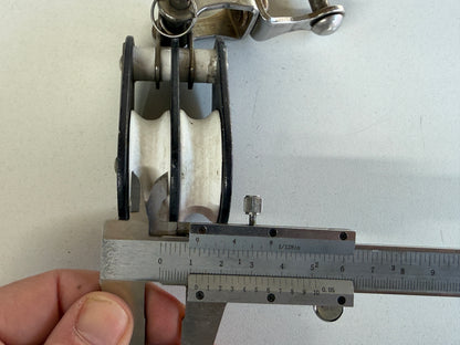 2 schijfs blok 42 mm 12 mm lijn + draaiwartel