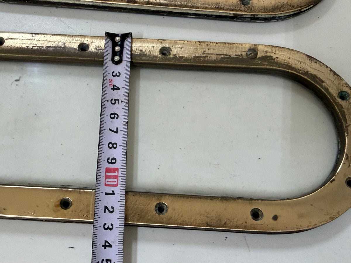 6 x bronzen / messing lichtrand / pratrijspoort met tegenringen