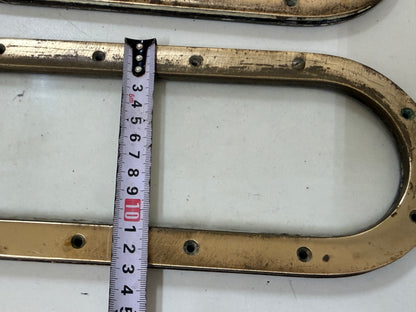 6 x bronzen / messing lichtrand / pratrijspoort met tegenringen