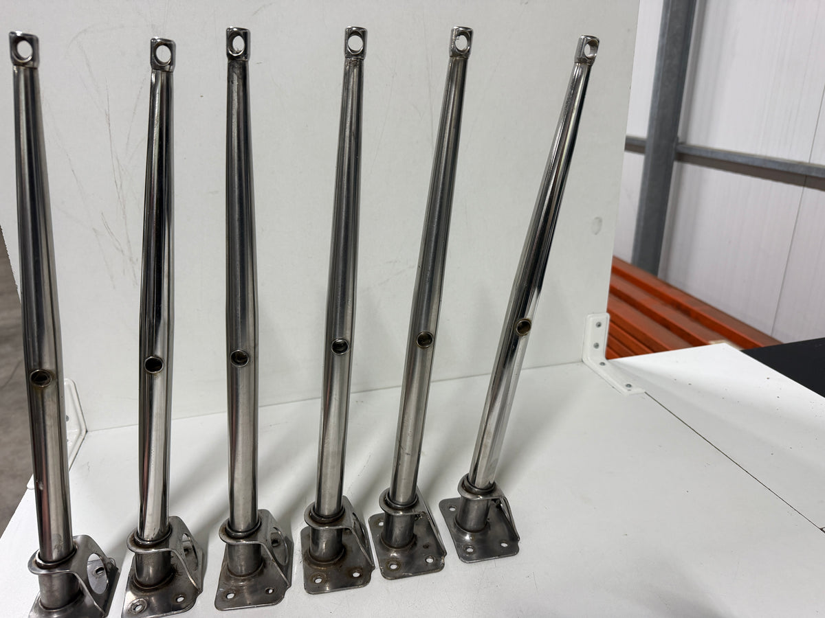 6 x RVS scepter 46 cm met scepterpot