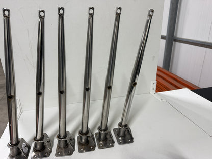 6 x RVS scepter 46 cm met scepterpot