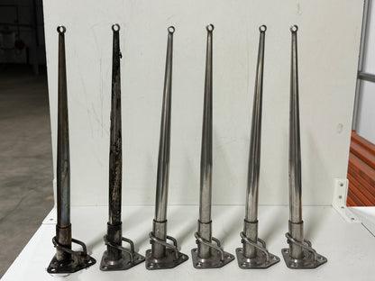 6 x RVS scepter 47 cm met scepterpot