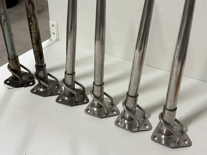 6 x RVS scepter 47 cm met scepterpot
