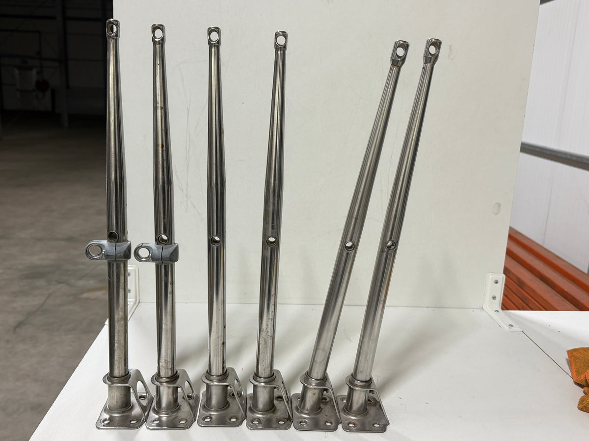 6 x RVS scepter 51 cm met scepterpot