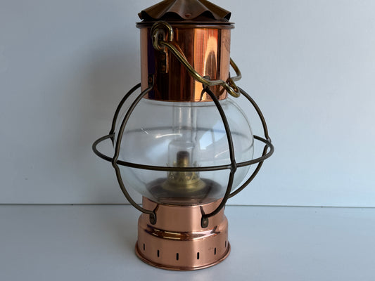 Messing/koper Trawlerlamp / olielamp / lamp 28 cm hoog