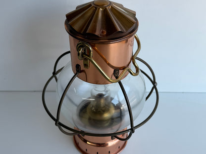 Messing/koper Trawlerlamp / olielamp / lamp 28 cm hoog