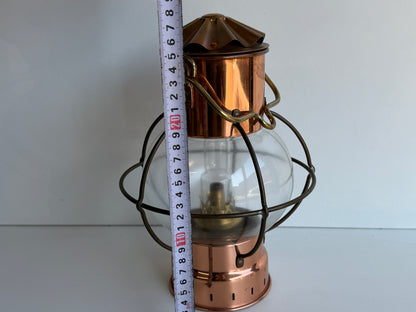 Messing/koper Trawlerlamp / olielamp / lamp 28 cm hoog