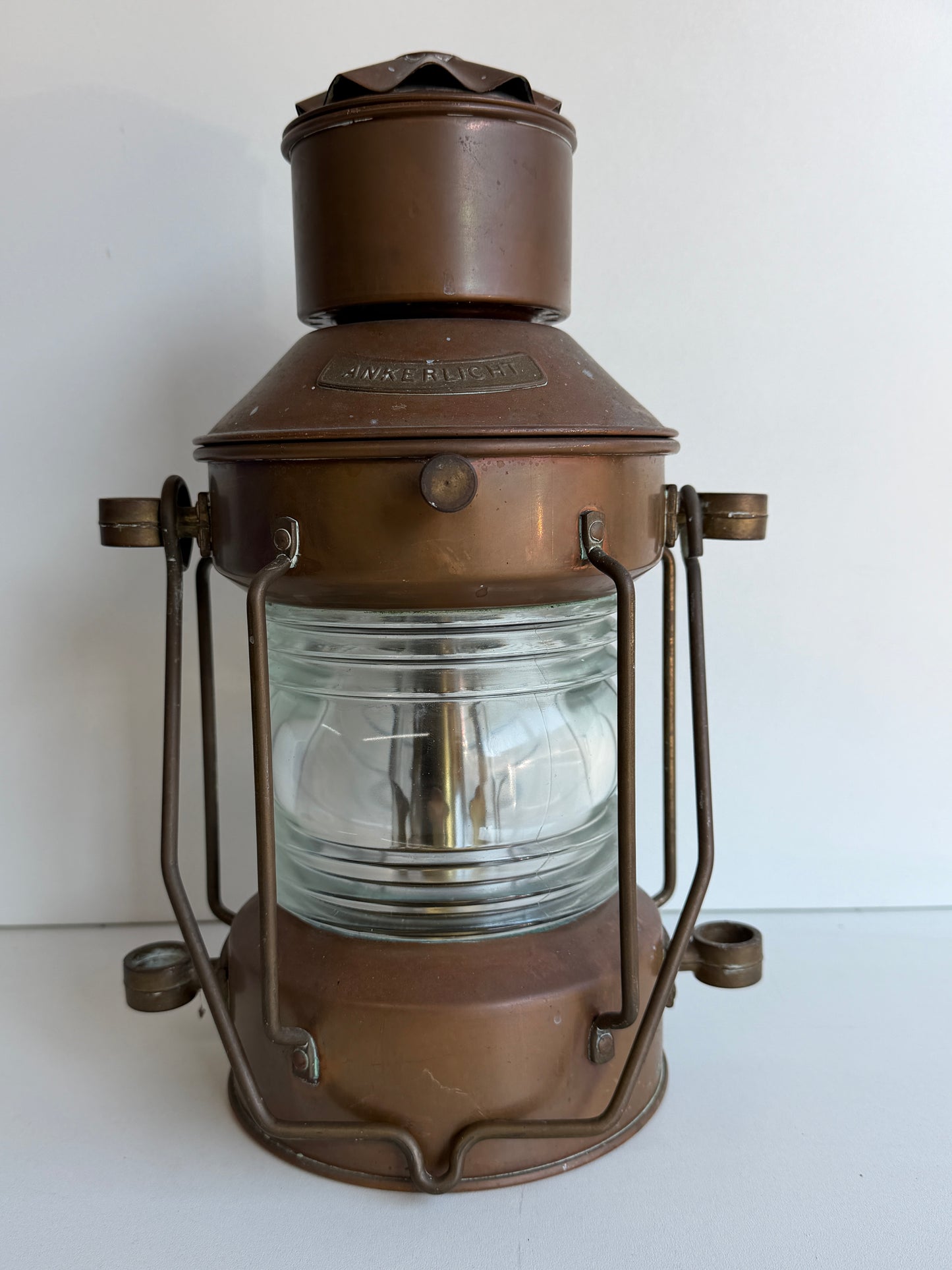 Olielamp / Scheepslantaarn Ankerlicht messing/koper 33 cm