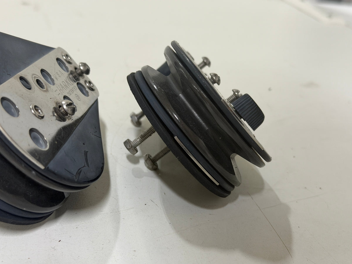 2 x Harken schildpadblokken / ratel / gelagerd 75 mm