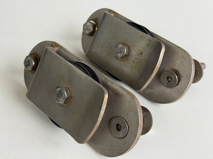 2 x schildpadblok / keerblok 80 mm schijf tot 10 mm lijn