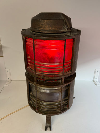 Grote zware bronzen bakboord Port lantaarn Hoogte 57 cm