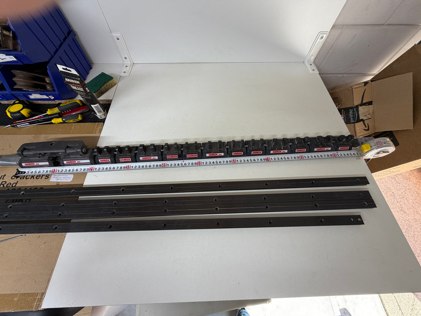 Grootzeil rail met Harken Karren