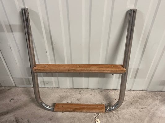 RVS zwemtrap met teak treden