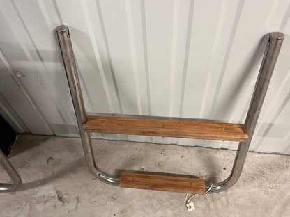 RVS zwemtrap met teak treden