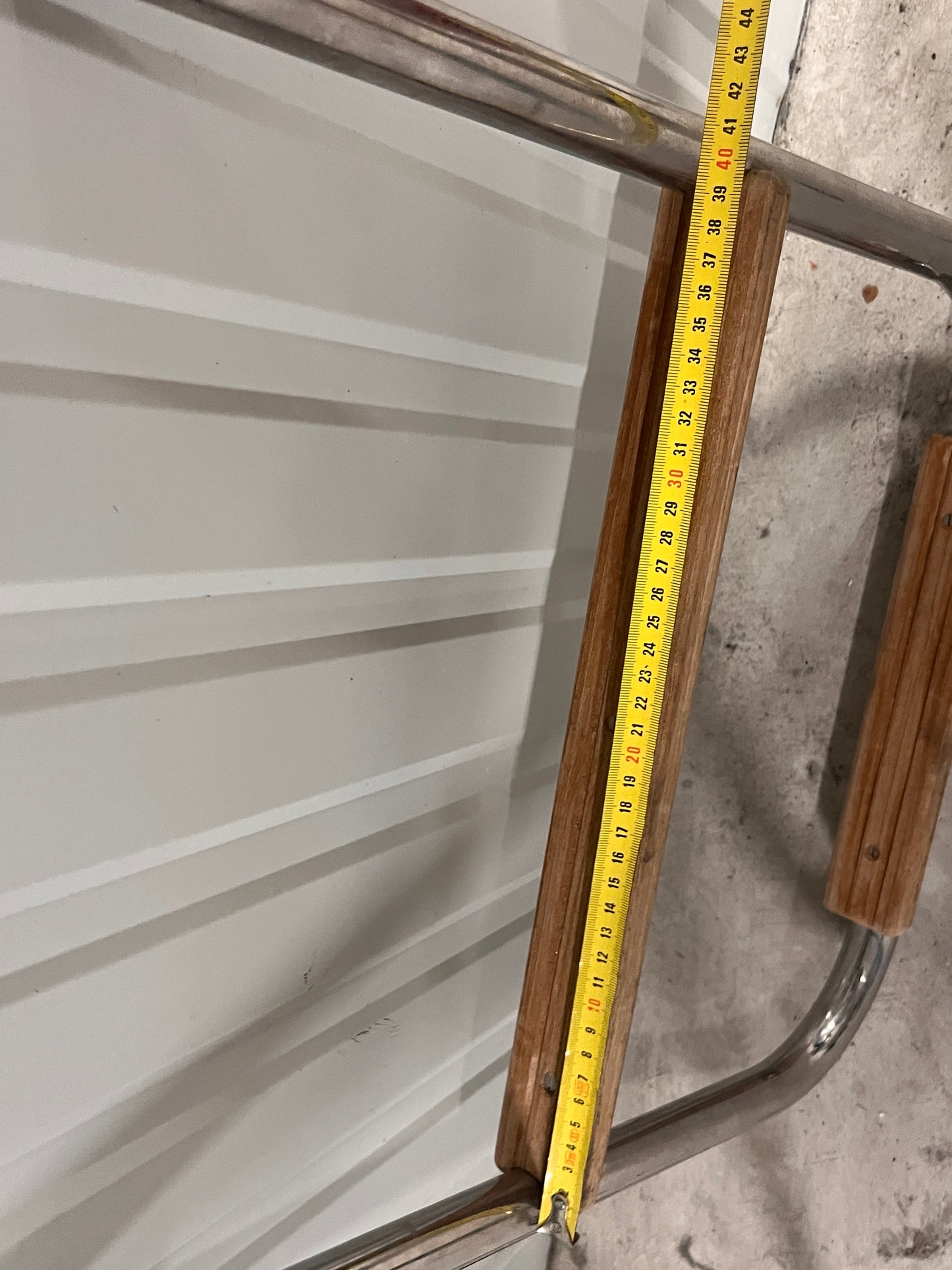 RVS zwemtrap met teak treden