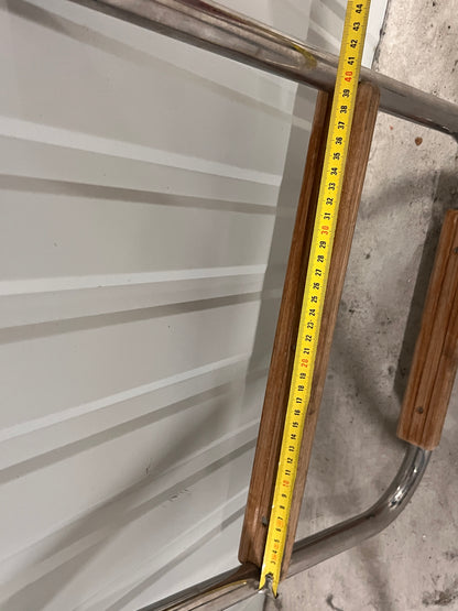 RVS zwemtrap met teak treden