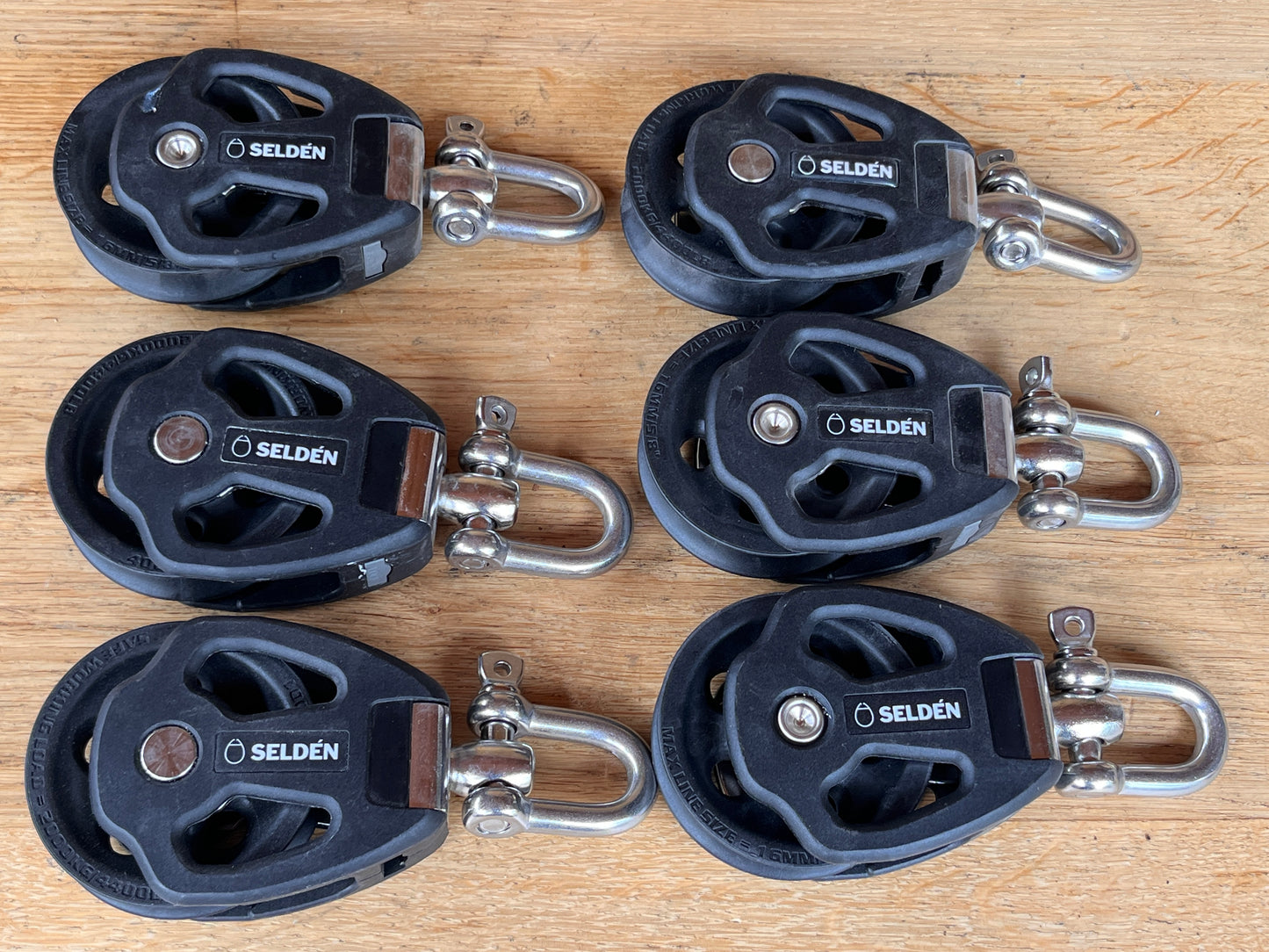 Selden 1 schijfs blok 80 mm tot 16 mm lijn