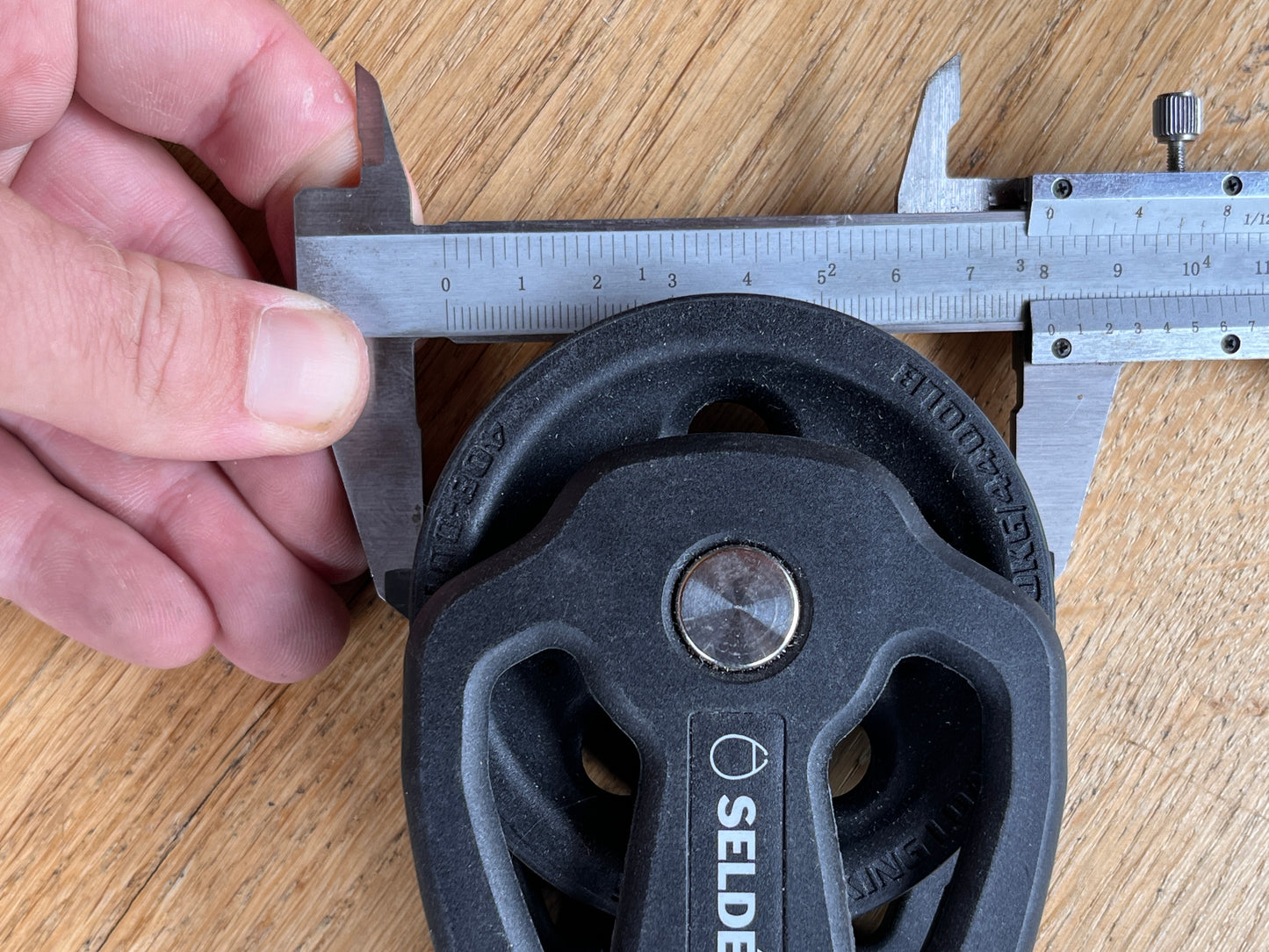 Selden 1 schijfs blok 80 mm tot 16 mm lijn