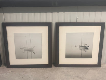 Schilderij/foto van klassieke zeilboot in houten lijst 70 x 70 cm