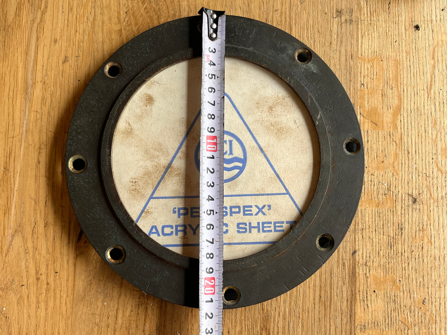 Bronzen patrijspoort / lichtrand 215 mm