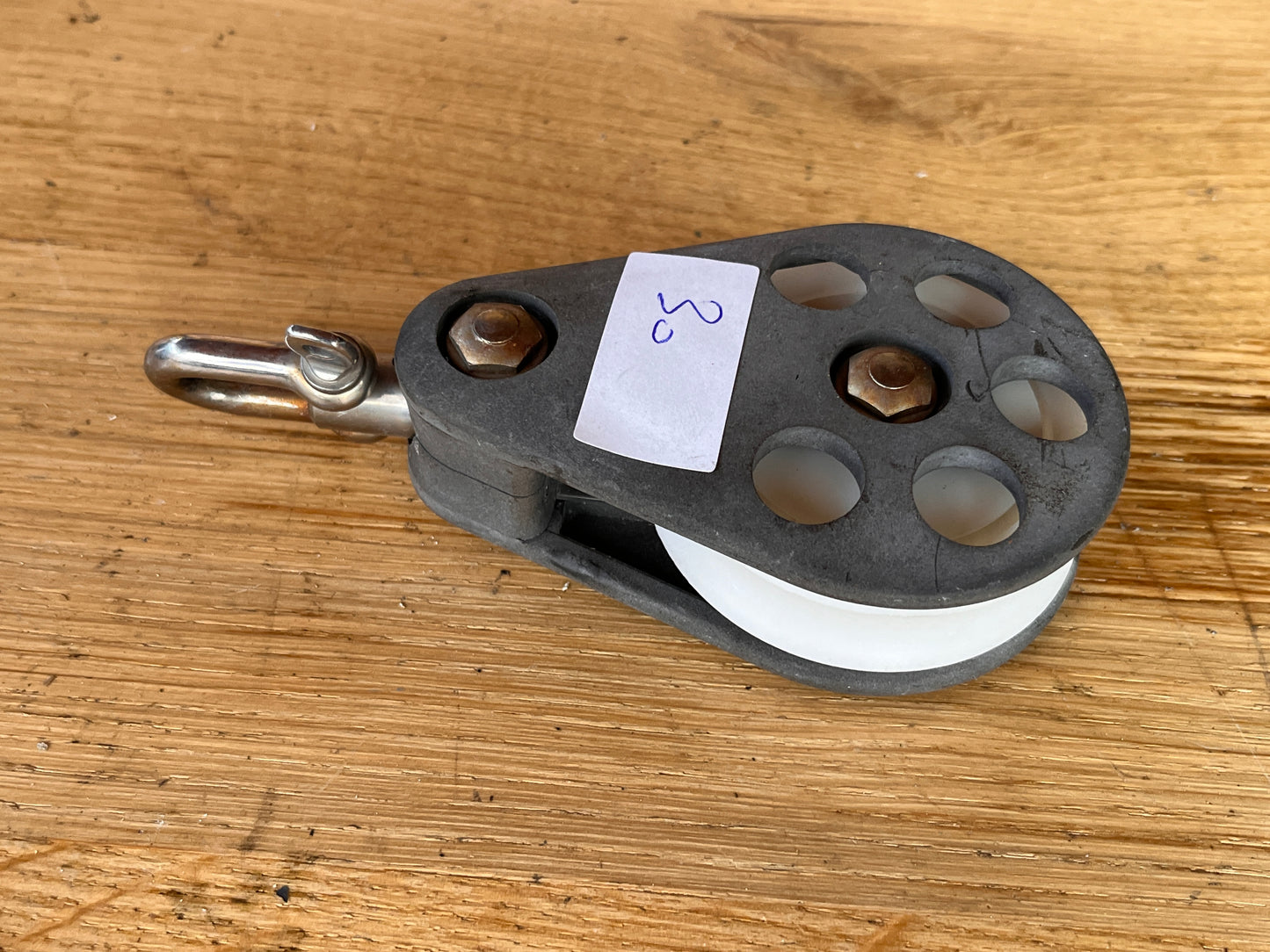 Barton 1 schijfs blok 63 mm gelagerd met draaiwartel