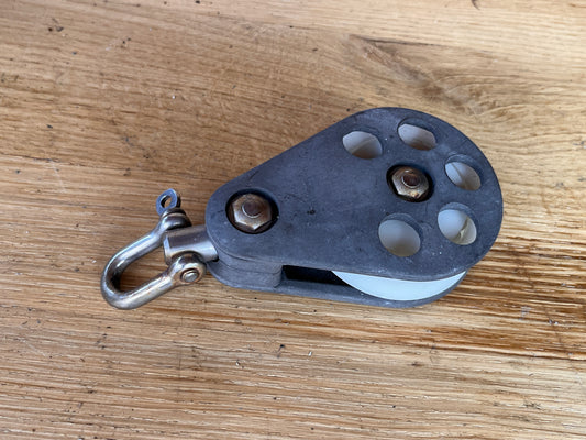 Barton 1 schijfs blok 63 mm gelagerd met draaiwartel