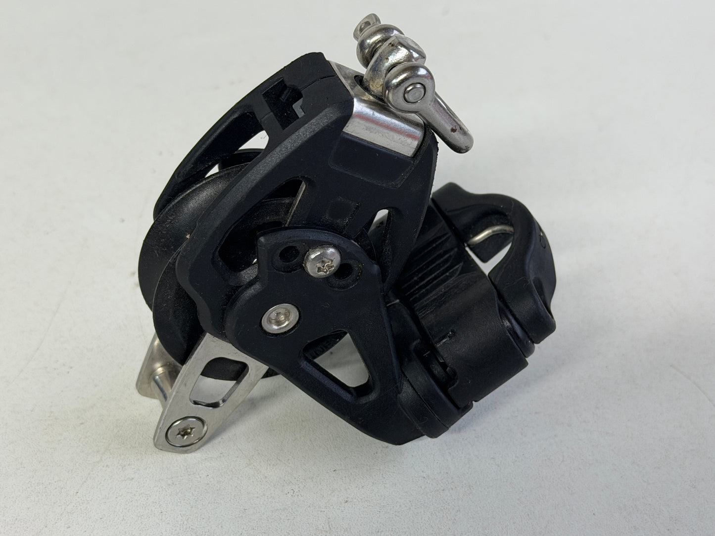 Selden 1 schijfs blok 50 mm met klem en hondsvot 50 mm 12 mm