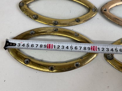 4 x bronzen patrijspoort / lichtrand 21 x 11 cm