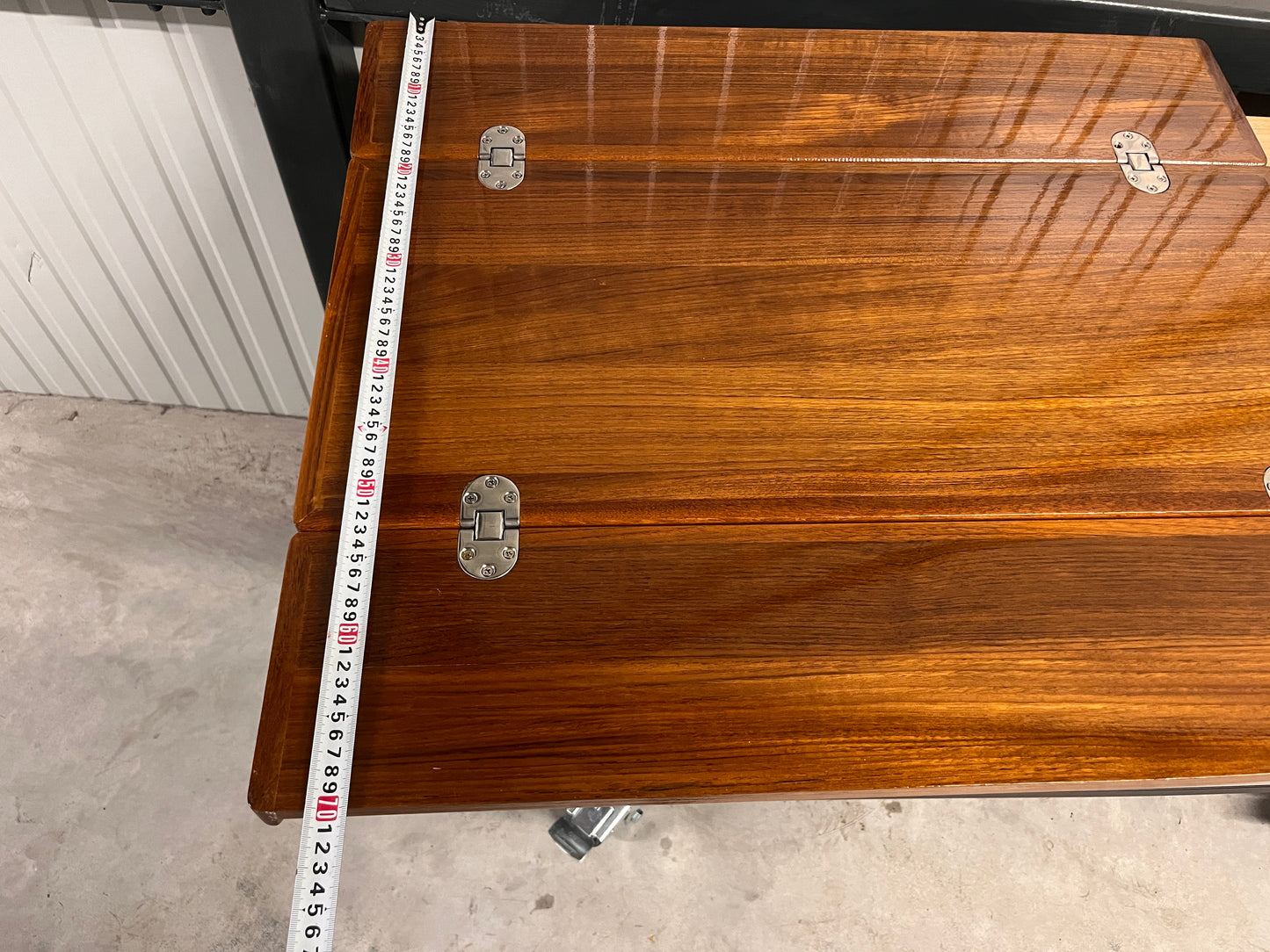 Teak kuiptafel / tafelblad 80 x 70 cm + inklappoot