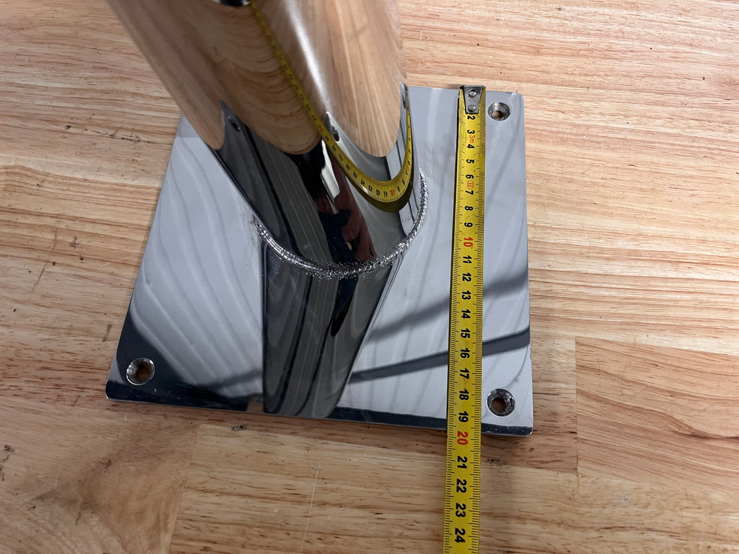 RVS tafelpoot 72 cm hoog