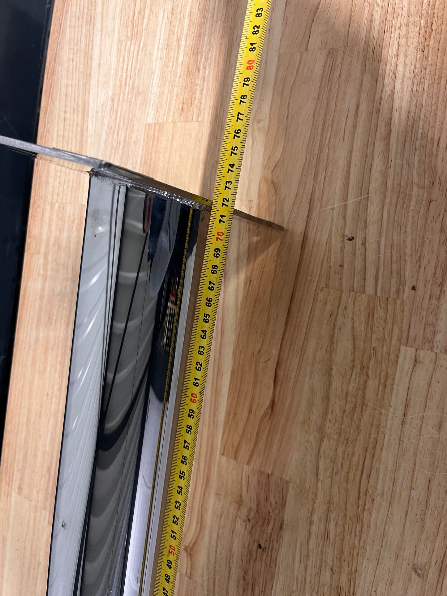 RVS tafelpoot 72 cm hoog