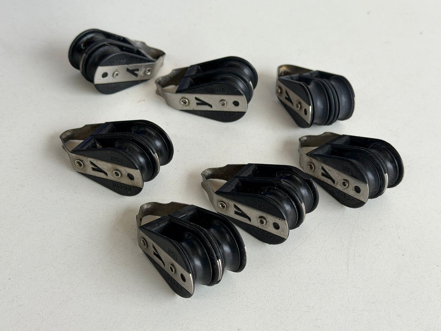 Y 2 schijfs blok 29 mm tot 8 mm lijn, gelagerd