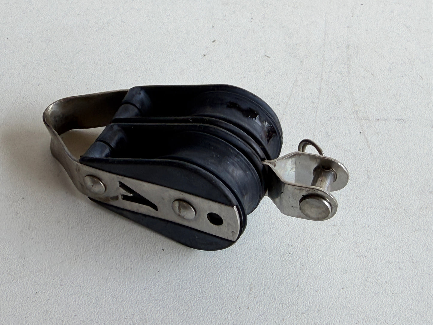 Y 2 schijfs blok 29 mm tot 8 mm lijn, hondsvot, gelagerd