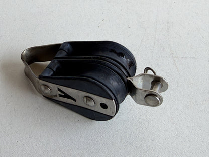 Y 2 schijfs blok 29 mm tot 8 mm lijn, hondsvot, gelagerd