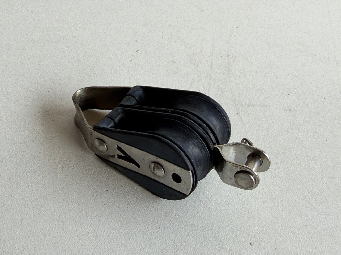 Y 2 schijfs blok 29 mm tot 8 mm lijn, hondsvot, gelagerd
