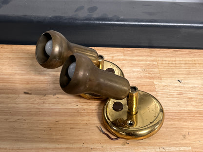 Bronzen / messing wandlampjes / leeslampjes