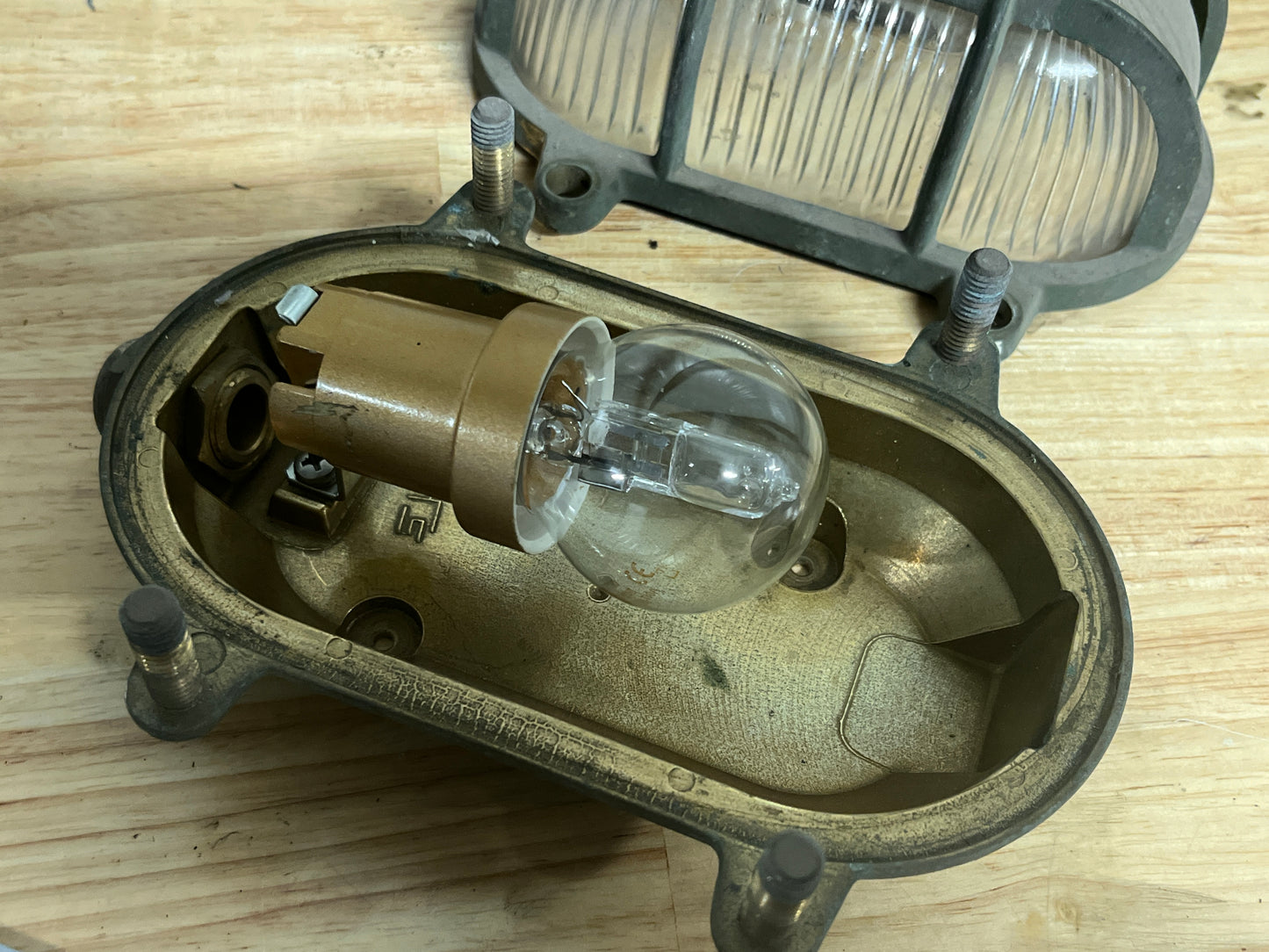 Bronzen / messing Foresti Suardi schotlamp / wandlamp