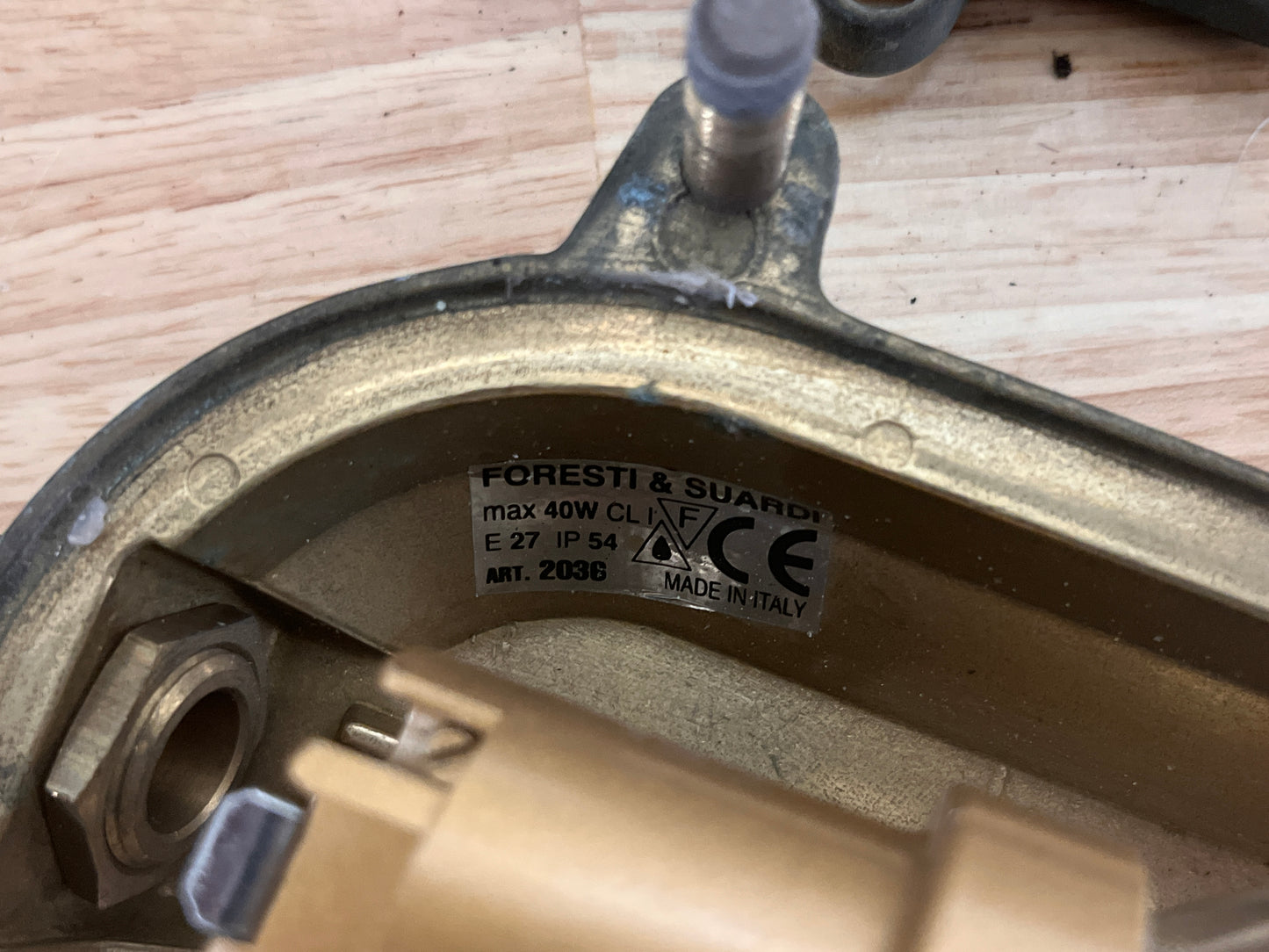 Bronzen / messing Foresti Suardi schotlamp / wandlamp